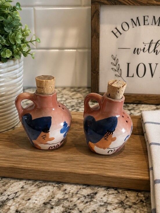 Source Unknown Other - Two Ma Salt & Pepper Set Smoking Pipes On Moonshine Jug Ozark Toothpick